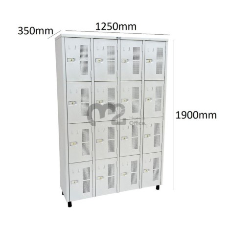 Roupeiro Para Vestiário RGRSP-16 35cm Sobreposto com 16 Portas  - com PITÃO - RCH